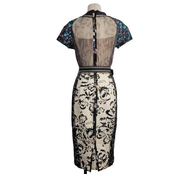 Rare Anthropologie Beguile by Byron Lars Margot Pencil Dress Sz 8 Vivrant Colorf - Picture 7 of 11